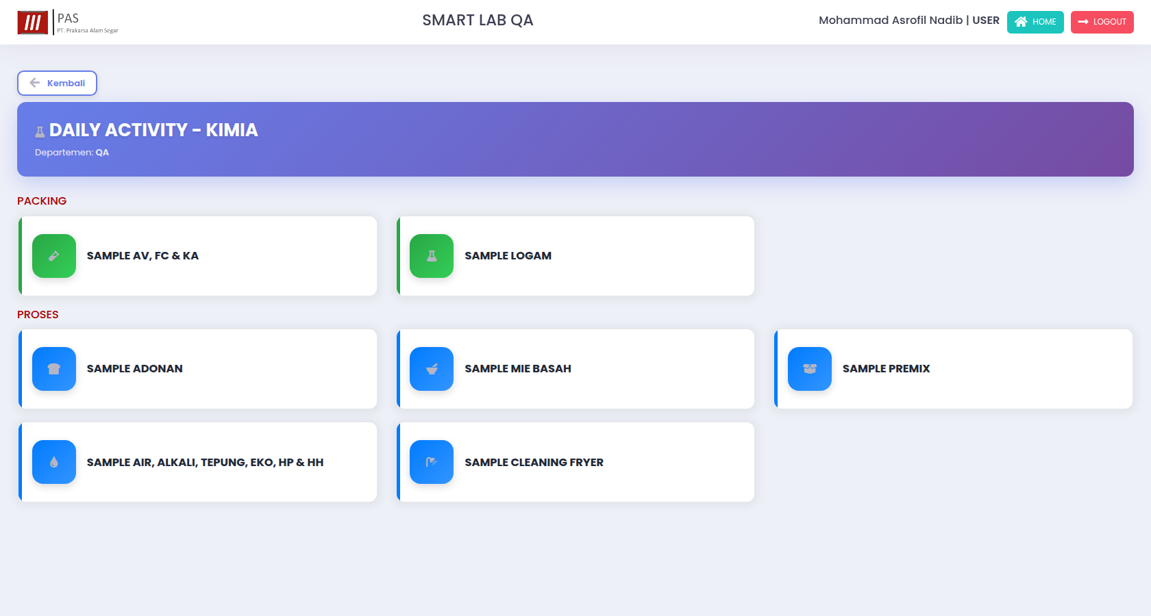Smart Lab daily activity